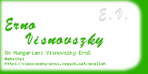 erno visnovszky business card