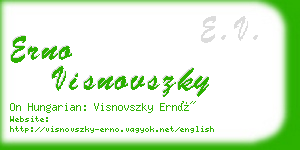 erno visnovszky business card